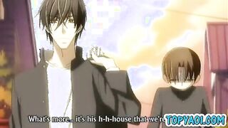 Gay hentai man and little fag boy are in love