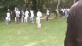 Black Hookers orgy in the park
