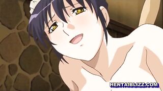 Japanese hentai maid fucked from behind and creampie