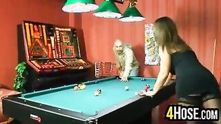Busty Slut Fucked On A Pool Table