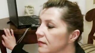 Romanian cougar milking amature cock