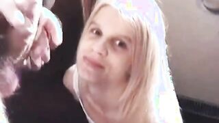 Cheating whore loves to feeling of cum on her face