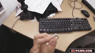 Busty blonde gets laid for cash 