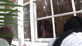 Three young coeds fucking with burglar