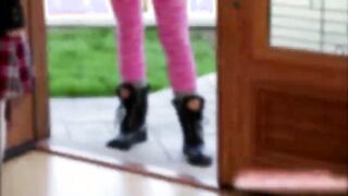 Hot busty Zoeys first time lesbian scissor sex with panties