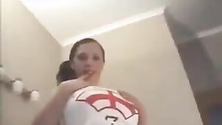 Busty Soccer Fan Masturbating