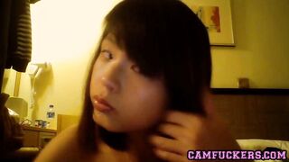 Asian teen shows off her tight body on webcam show