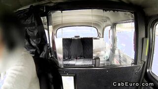 Hot British whore fucks in fake taxi