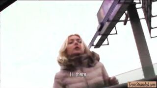 Blonde Victoria Puppy nailed in the car