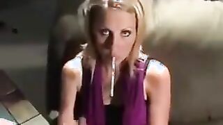 Blonde Bitch Smoking