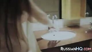 Busty Russian Beauty In The Bathroom