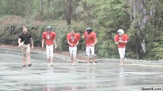 Gay hunk DOUBLE ANAL fucked by gang of horny queers