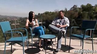 Hot babes take off their tops in public after playing sexgames