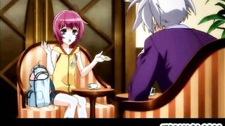 Maid hentai boy self masturbating in the bathroom