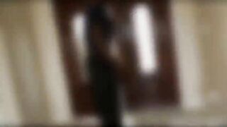 Petite Asian cutie worships ebony meaty cock and tongues balls