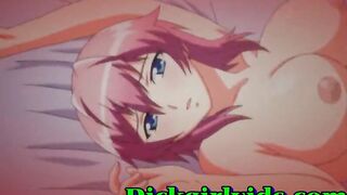 Hentai shemale deep fucked and cummed in bed