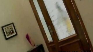 busty brunette cheerleader caught