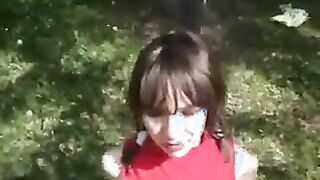 Russian Girl Gives A Blowjob Outside POV