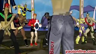 Hentai gay gangbang sucking and fucking