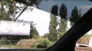 Stranded teen Kira Queen sex in public