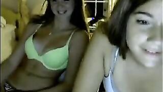 Five Asian girls have fun striping and teasing