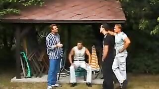 Blonde Girl Gang Bang Outside