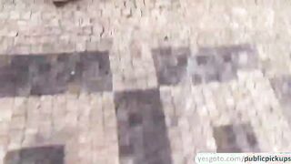 Blanka Grain flashes her tits in public and gets fucked by a stranger