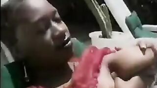 Busty Black Bitch Fucking Outside