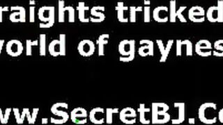 Dumb straight guy gets sucked at gay gloryhole