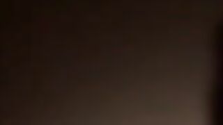 Blondie undressing with her strap on