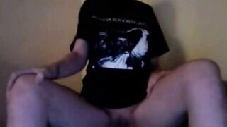 Emo girl masturbates for her BF soldier
