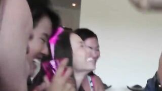 Asian Ex Girlfriend Sucking Dick In Front Of Her Friends