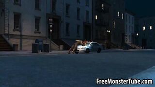 3D babe getting licked and fucked by a monster