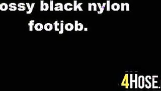 Footjob With Stockings On