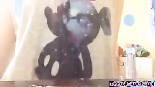 Cute young teen with great tits dances and shows off