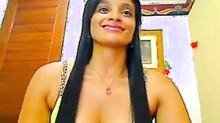 Hot latina milf dildos her pussy and anal beads