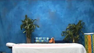 Oily and naughty pussy stroking