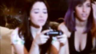 Beautiful teens Eva and April are having wild lesbian indoor fun