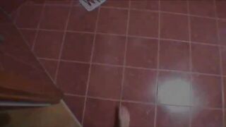 Twiggy chick sucks massive cock