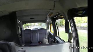Monster tits British amateur in taxi