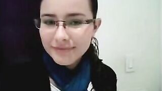 Nerdy Girl Flashing The Camera