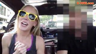 Slim babe sells her car sells herself in the pawnshop