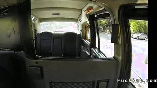 British redhead student fucks in taxi