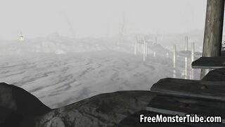 3D elf babe gets fucked on a boat by a monster