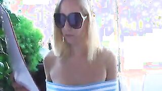 Blonde Beauty Flashing Her Private Areas