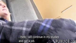 Busty Czech slut fucked in trains toilet