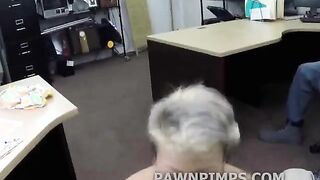 Pawn shop hidden camera blowjob