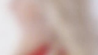 Petite Grace satisfies herself with a huge dildo and a feel every touch hornier