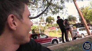 Two black boners fucked ebony Monique