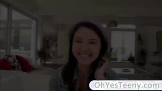 Asian Daisy Summers meets a big cock guy and deepthroats his cock